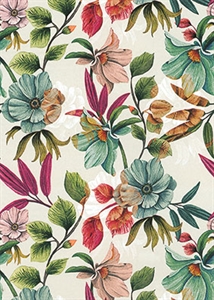 Rolle 200m x 100cm, Verona Blumen, bunt-weiss Rolle 200m x 100cm, Verona Blumen, bunt-weiss