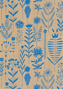 Rolle 200m x 100cm, Ischia Blumen, blau Rolle 200m x 100cm, Ischia Blumen, blau