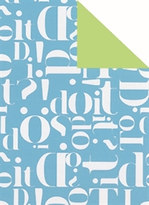 Rolle 200m x 100cm, Letters, hellblau/hgrün Rolle 200m x 100cm, Letters, hellblau/hgrün