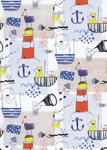 Rolle 200m x 50cm, Ahoi, weiss-bunt Rolle 200m x 50cm, Ahoi, weiss-bunt