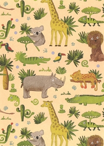 Rolle 200m x 50cm, Savanne-Tiere, bunt Rolle 200m x 50cm, Savanne-Tiere, bunt