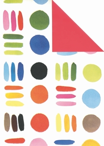 Rolle 200m x 50cm, Dekota Strich/Punkte, bunt/rot Rolle 200m x 50cm, Dekota Strich/Punkte, bunt/rot