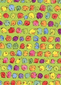 Rolle 200m x 70cm, Piepmatz, bunt-grün Rolle 200m x 70cm, Piepmatz, bunt-grün