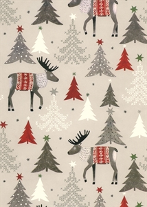 Rolle 200m x 70cm, Oestersund Wald, hellgrau-rot Rolle 200m x 70cm, Oestersund Wald, hellgrau-rot