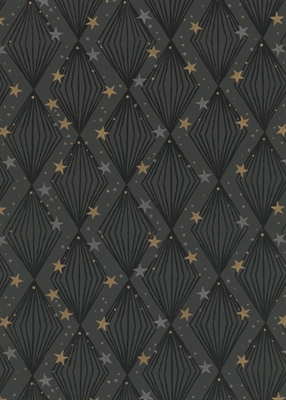 Rolle 200m x 70cm, Scandic Sterne, schwarz