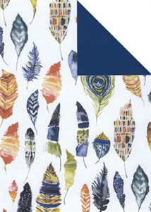 Rolle 200m x 70cm, Torino Federn, bunt/dblau Rolle 200m x 70cm, Torino Federn, bunt/dblau