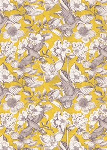 Rolle 200m x 100cm, Colibri & Blumen, gelb Rolle 200m x 100cm, Colibri & Blumen, gelb