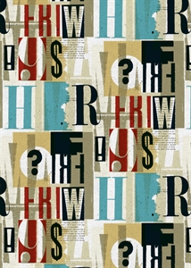 Bogen 70x 100cm, Typo, bunt Bogen 70x 100cm, Typo, bunt