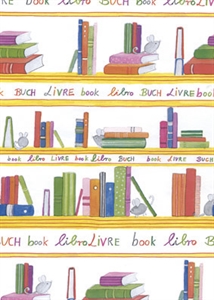 Bogen 70x 100cm, Leseratte, weiss-bunt Bogen 70x 100cm, Leseratte, weiss-bunt