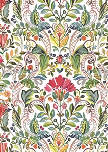 Bogen 70x 100cm, Santorin Blumen, bunt Bogen 70x 100cm, Santorin Blumen, bunt