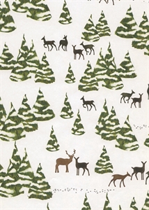 Bogen 70x 100cm, Wonderland Rehe, weiss Bogen 70x 100cm, Wonderland Rehe, weiss
