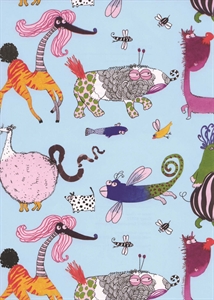 Bogen 70x 100cm, Crazy, hblau/bunt Bogen 70x 100cm, Crazy, hblau/bunt