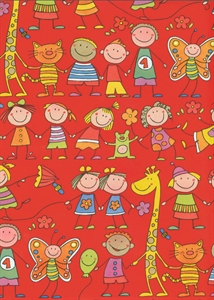 Bogen 70x 100cm, Rasselbande, rot Bogen 70x 100cm, Rasselbande, rot