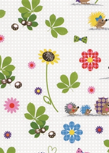 Bogen 70x 100cm, Mucki Blumen, bunt Bogen 70x 100cm, Mucki Blumen, bunt