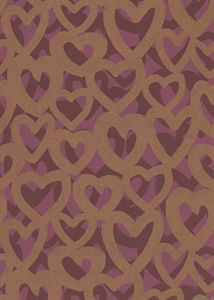 Bogen 70x 100cm, Hearts, brombeer Bogen 70x 100cm, Hearts, brombeer