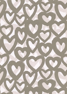 Bogen 70x 100cm, Hearts, grau Bogen 70x 100cm, Hearts, grau
