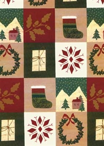 Bogen 70x 100cm, Tanneck Quadrate, grün/ocker/rot* Bogen 70x 100cm, Tanneck Quadrate, grün/ocker/rot*