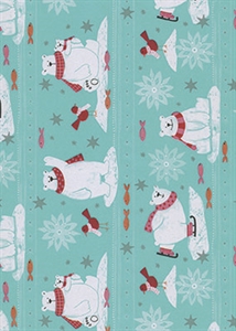 Bogen 70x 100cm, Trondheim Eisbär, türkis-weiss Bogen 70x 100cm, Trondheim Eisbär, türkis-weiss