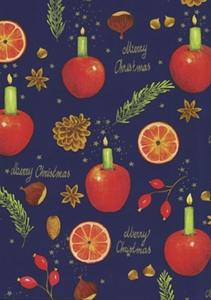 Bogen 70x 100cm, Villach Früchte, blau/rot* Bogen 70x 100cm, Villach Früchte, blau/rot*