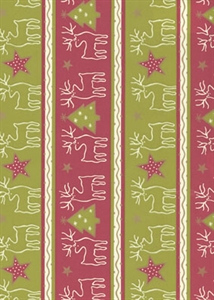 Bogen 70x 100cm, Aaurau Elche, grün/rot* Bogen 70x 100cm, Aaurau Elche, grün/rot*