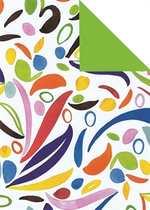 Bogen 70x 100cm, Paarl Flecken, bunt/grün Bogen 70x 100cm, Paarl Flecken, bunt/grün