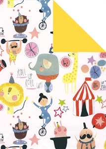 Bogen 70x 100cm, Circus, bunt/gelb Bogen 70x 100cm, Circus, bunt/gelb