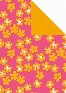 Bogen 70x 100cm, Livorno Blumen, pink/orange Bogen 70x 100cm, Livorno Blumen, pink/orange