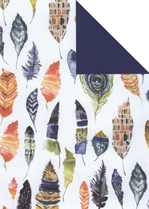 Bogen 70x 100cm, Torino Federn, bunr/dblau Bogen 70x 100cm, Torino Federn, bunr/dblau