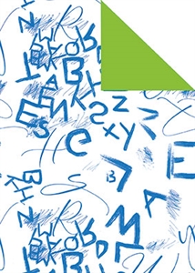 Bogen 70x 100cm, Freestyle, blau-weiss/grün Bogen 70x 100cm, Freestyle, blau-weiss/grün