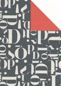 Bogen 70x 100cm, Letters, stahlblau/rot Bogen 70x 100cm, Letters, stahlblau/rot