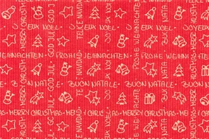 Blm-Papier, 50cm - Christmas Greetings, rot Blm-Papier, 50cm - Christmas Greetings, rot