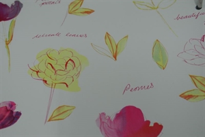 Bogen 70x 100cm, Blumen, creme Bogen 70x 100cm, Blumen, creme