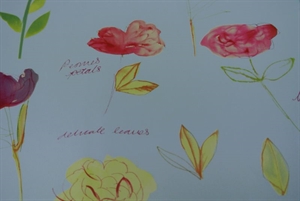 Bogen 70x 100cm, Blumen, hblau Bogen 70x 100cm, Blumen, hblau