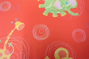 Bogen 70x 100cm, Elefant & Giraffe, rot Bogen 70x 100cm, Elefant & Giraffe, rot