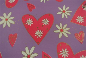 Bogen 70x 100cm, Herz, rot/lila Bogen 70x 100cm, Herz, rot/lila