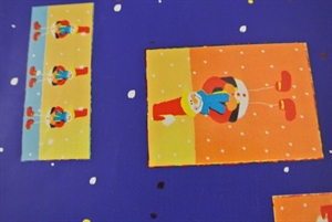 Bogen 70x 100cm, Schneeman als Niko Bogen 70x 100cm, Schneeman als Niko