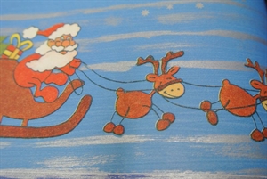 Bogen 70x 100cm, Niko mit Rentier blau, Moda Bogen 70x 100cm, Niko mit Rentier blau, Moda