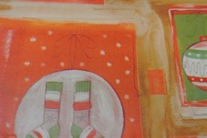 Bogen 70x 100cm, Kugeln/Socken, grün/rot/orange Bogen 70x 100cm, Kugeln/Socken, grün/rot/orange