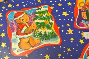 Bogen 70x 100cm, Bären im Quadrat blau, Moda Bogen 70x 100cm, Bären im Quadrat blau, Moda