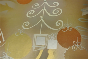 Bogen 70x 100cm, Baum & Kugel hbraun, Moda Bogen 70x 100cm, Baum & Kugel hbraun, Moda