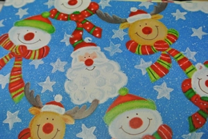 Bogen 70x 100cm, Niko mit Schal, blau Bogen 70x 100cm, Niko mit Schal, blau