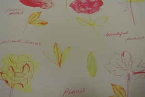 Bogen 70x 100cm, Blumen, creme Bogen 70x 100cm, Blumen, creme