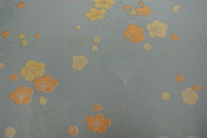 Bogen 70x 100cm, Herz blau/orange, Eco Bianco