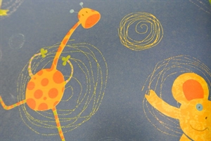 Bogen 70x 100cm, Elefant & Giraffe, blau Bogen 70x 100cm, Elefant & Giraffe, blau