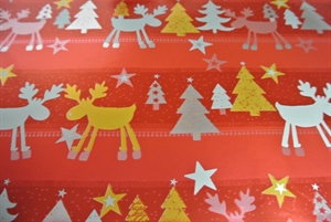 Bogen 70x 100cm, Tanne/ Elch, rot Bogen 70x 100cm, Tanne/ Elch, rot