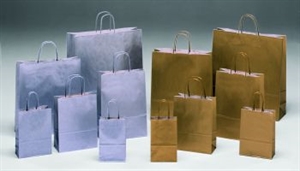 Tasche, B14+8.5 x H21cm Papierkordel, silber Tasche, B14+8.5 x H21cm Papierkordel, silber