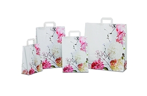 Tasche, B27+12x H37cm Garden, rosa-weiss Tasche, B27+12x H37cm Garden, rosa-weiss