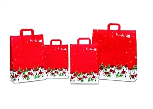 Tasche, B45+15x H49cm XMas Village, rot Tasche, B45+15x H49cm XMas Village, rot