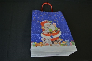 Tasche, B27+12x H37cm Babbo Weih, blau/rot* Tasche, B27+12x H37cm Babbo Weih, blau/rot*