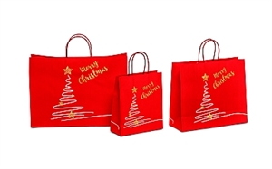 Tasche, B35+13x H31+6cm XMas Tree, rot Tasche, B35+13x H31+6cm XMas Tree, rot